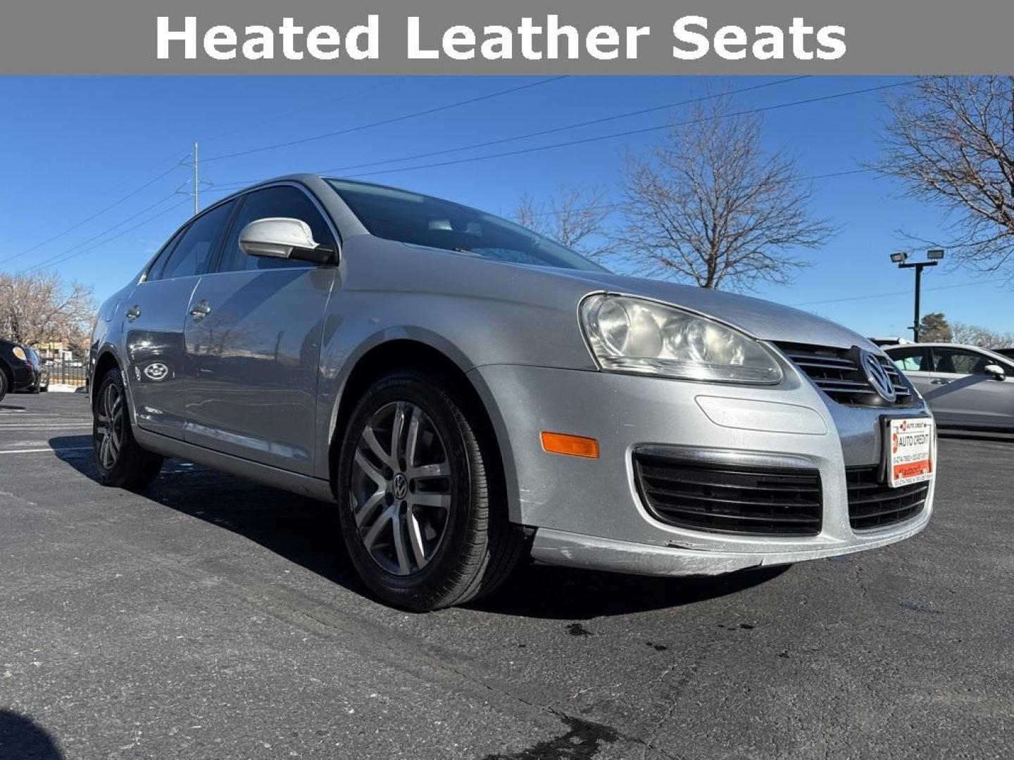2005 Platinum Gray /Gray Volkswagen Jetta 2.5 (3VWSF71K95M) with an 2.5L I5 SMPI DOHC engine, Manual transmission, located at 10890 W. Colfax Ave., Lakewood, CO, 80215, (303) 274-7692, 39.739914, -105.120132 - 2005 Volkswagen Jetta FWD MANUAL TRANSMISSION. This car has ben inspected and runs like a top. Newer clutch, new tires, everything works as it should. Non turbo engine.<br><br> Leather, Heated Seats, 2.5L I5 SMPI DOHC, 5-Speed Manual, Gray w/Leather Seating Surfaces, Power Tilt and Slide Glass Sun - Photo#2