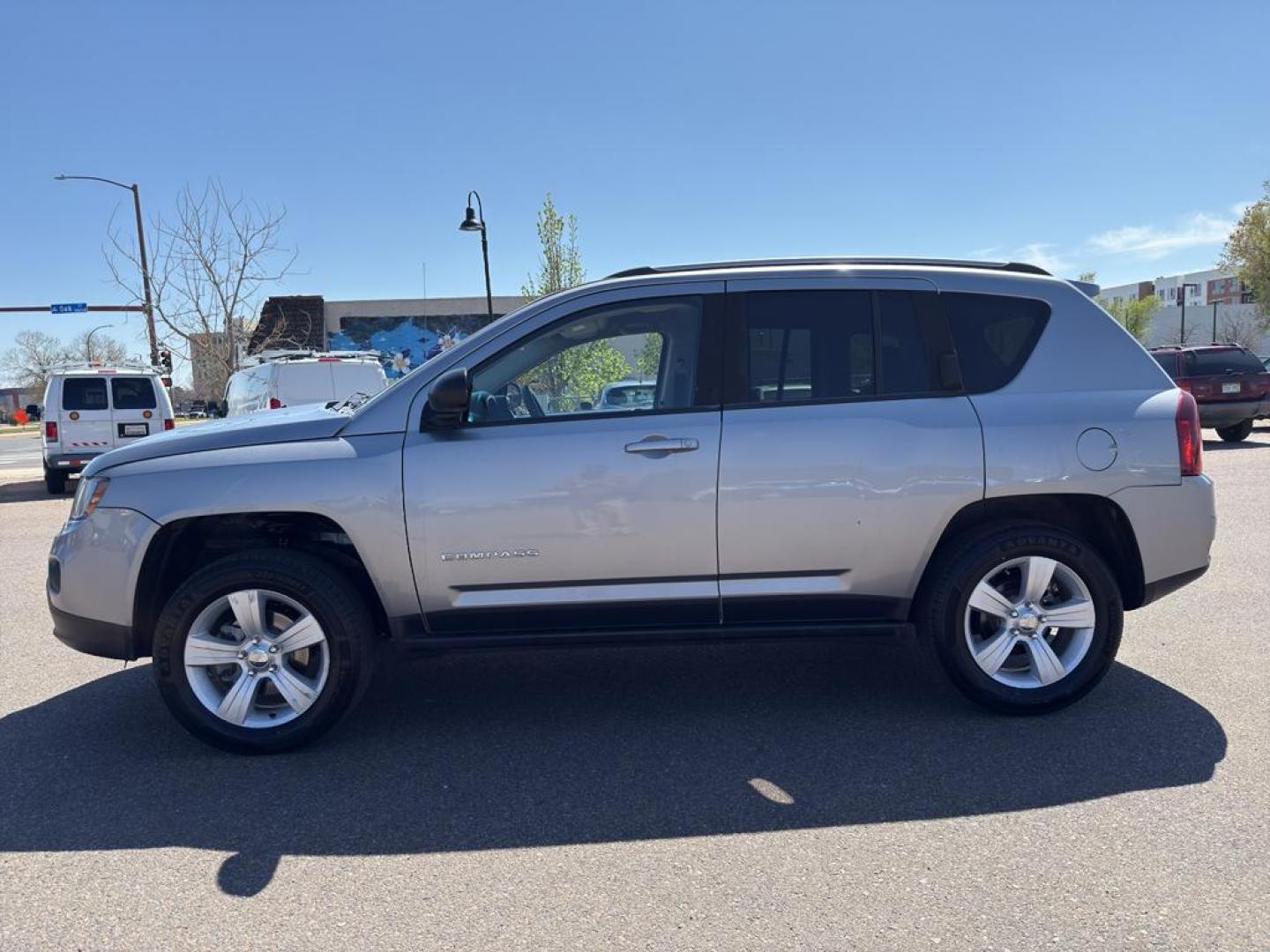 2015 SILVER Jeep Compass Sport (1C4NJDBB9FD) with an 4 Cyl, 2.4L engine, Automatic transmission, located at 10890 W. Colfax Ave., Lakewood, CO, 80215, (303) 274-7692, 39.739914, -105.120132 - Photo#7