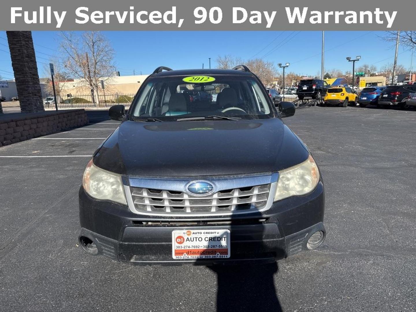 2012 Dark Gray Metallic /Platinum Subaru Forester 2.5X (JF2SHBBC1CH) with an 2.5L 4-Cylinder DOHC 16V VVT engine, Automatic transmission, located at 10890 W. Colfax Ave., Lakewood, CO, 80215, (303) 274-7692, 39.739914, -105.120132 - 2012 Subaru Forester AWD All Cars Have Clean Titles And Are Serviced Before Sale., Non Smoker, No Pet Odor Or Hair, Forester 2.5X, AWD.<br><br>D1 Auto NEVER charges dealer fees! All cars have clean titles and have been inspected for mechanical issues. We have financing for everyone. Good credit, bad - Photo#1