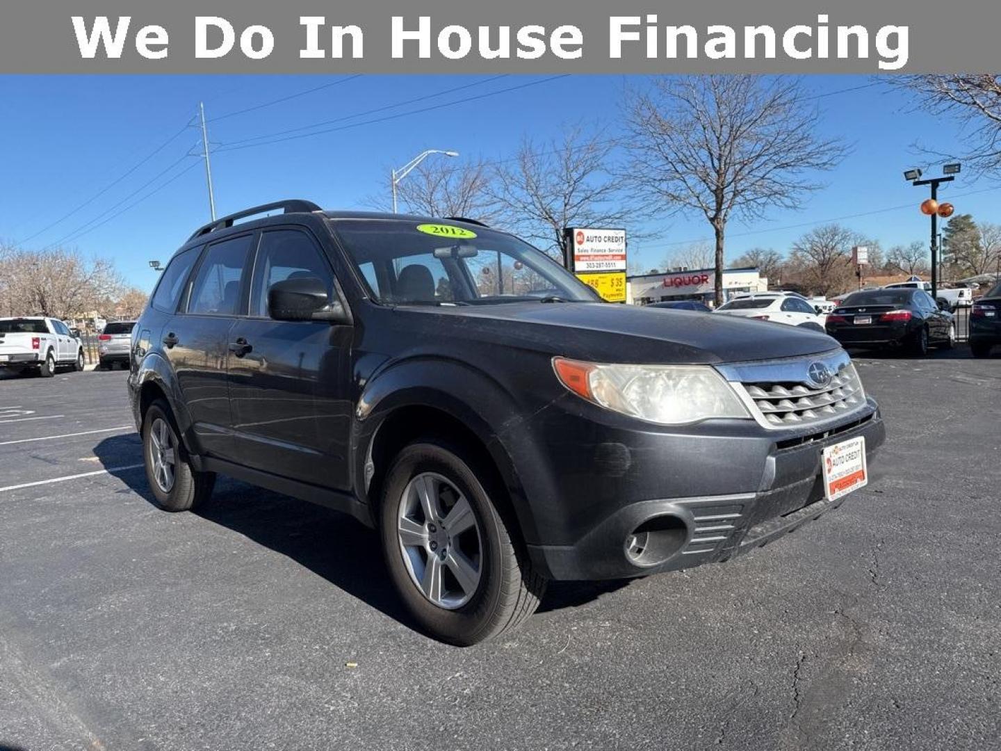 2012 Dark Gray Metallic /Platinum Subaru Forester 2.5X (JF2SHBBC1CH) with an 2.5L 4-Cylinder DOHC 16V VVT engine, Automatic transmission, located at 10890 W. Colfax Ave., Lakewood, CO, 80215, (303) 274-7692, 39.739914, -105.120132 - 2012 Subaru Forester AWD All Cars Have Clean Titles And Are Serviced Before Sale., Non Smoker, No Pet Odor Or Hair, Forester 2.5X, AWD.<br><br>D1 Auto NEVER charges dealer fees! All cars have clean titles and have been inspected for mechanical issues. We have financing for everyone. Good credit, bad - Photo#2