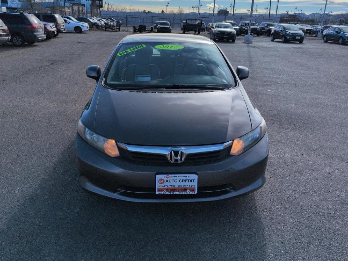 2012 GRAY Honda Civic LX (19XFB2F57CE) with an 4 Cyl, 1.8L engine, Automatic transmission, located at 10890 W. Colfax Ave., Lakewood, CO, 80215, (303) 274-7692, 39.739914, -105.120132 - Photo#1