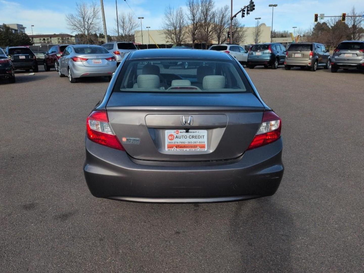 2012 GRAY Honda Civic LX (19XFB2F57CE) with an 4 Cyl, 1.8L engine, Automatic transmission, located at 10890 W. Colfax Ave., Lakewood, CO, 80215, (303) 274-7692, 39.739914, -105.120132 - Photo#5