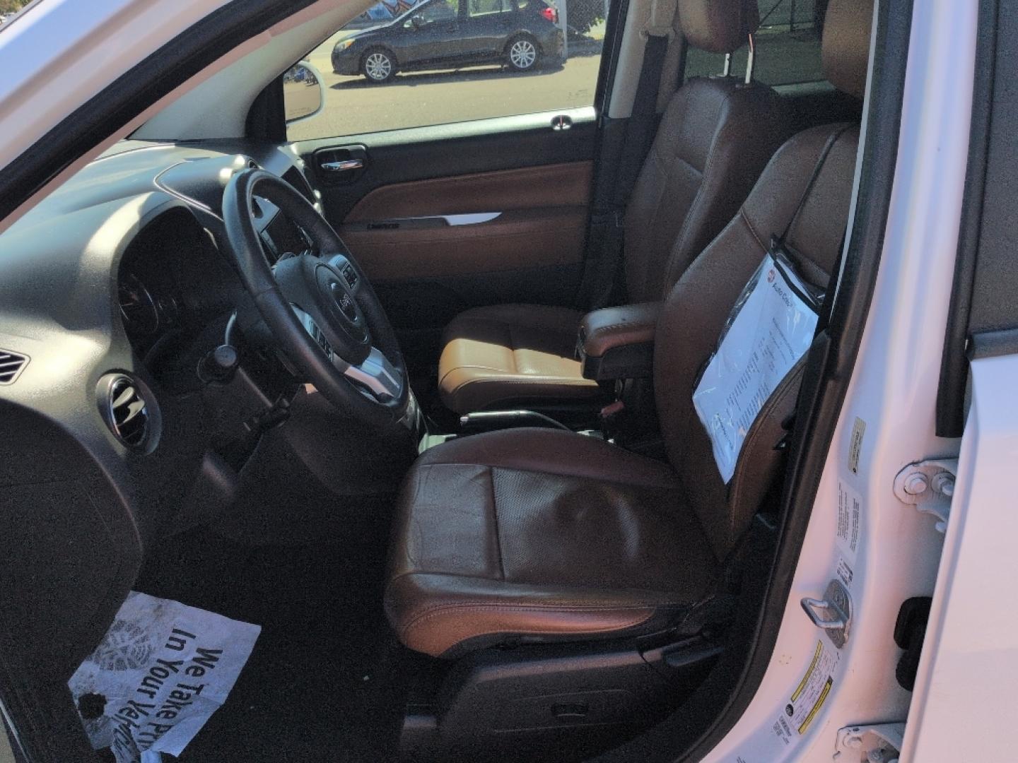2014 WHITE Jeep Compass Limited (1C4NJCCB5ED) with an 4 Cyl, 2.4L engine, Automatic transmission, located at 10890 W. Colfax Ave., Lakewood, CO, 80215, (303) 274-7692, 39.739914, -105.120132- Photo#9