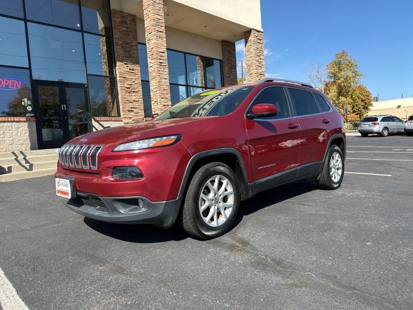 2017 Deep Cherry Red Crystal Pearlcoat /Black Jeep Cherokee Latitude (1C4PJMCB9HW) with an 2.4L I4 MultiAir engine, Automatic transmission, located at 10890 W. Colfax Ave., Lakewood, CO, 80215, (303) 274-7692, 39.739914, -105.120132 - 2017 Jeep Cherokee 4WD<br><br>D1 Auto NEVER charges dealer fees! All cars have clean titles and have been inspected for mechanical issues. We have financing for everyone. Good credit, bad credit, first time buyers.<br>Clean CARFAX.<br>Please call Lakewood Location 303-274-7692 or Thornton 303-287-55 - Photo#1