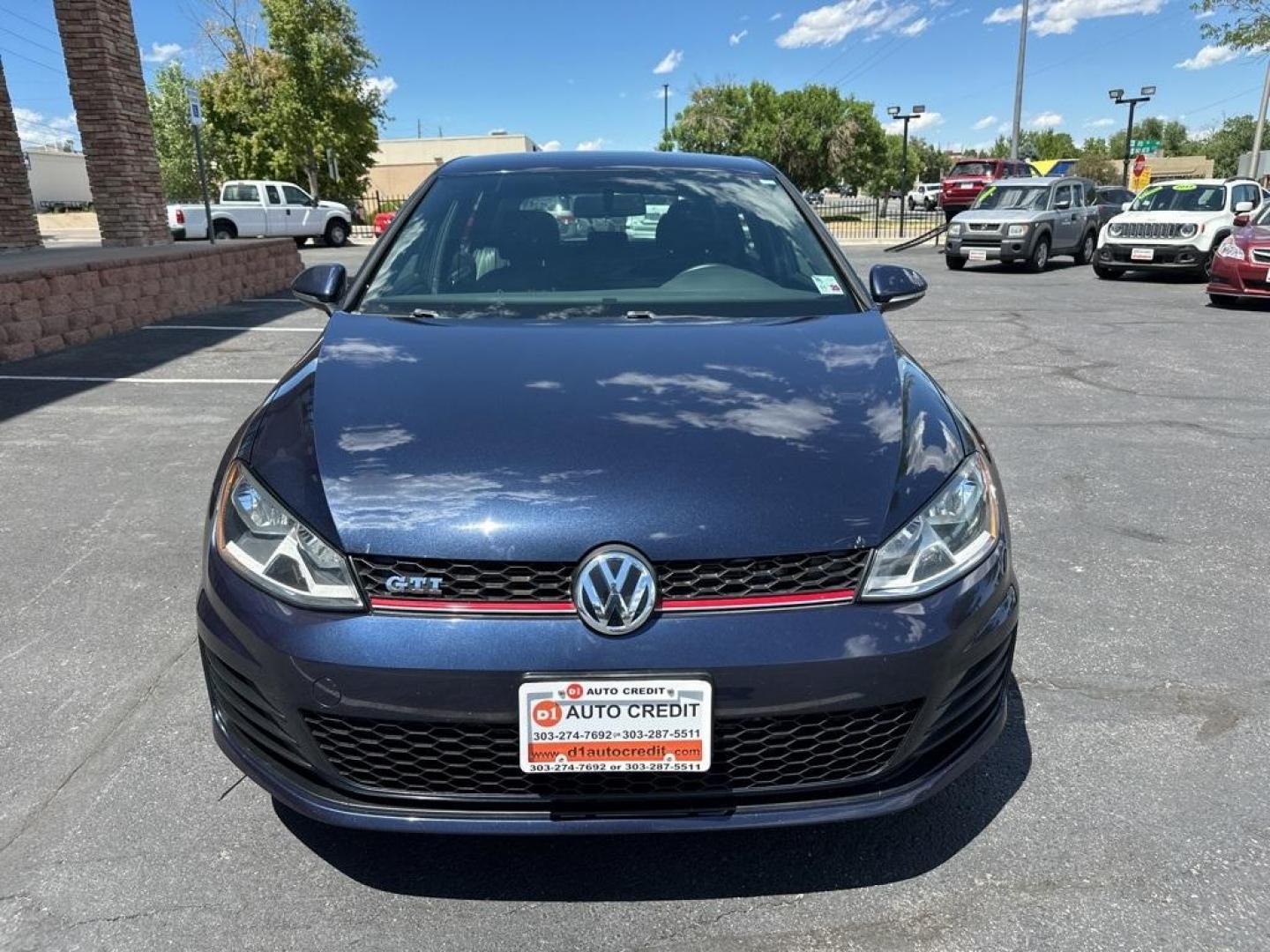 2017 Night Blue Metallic /Titan Black Volkswagen Golf GTI S (3VW5T7AU0HM) with an 2.0L TSI engine, Manual transmission, located at 10890 W. Colfax Ave., Lakewood, CO, 80215, (303) 274-7692, 39.739914, -105.120132 - 2017 Volkswagen Golf GTI, One Owner and completley stock with no modifications. Fully serviced and ready! <br><br>All Cars Have Clean Titles And Are Serviced Before Sale., Backup Camera, Heated Seats, Bluetooth/ With Bluetooth Audio, Non Smoker, No Pet Odor Or Hair, 2.0L TSI, 6-Speed Manual.<br>D1 A - Photo#1