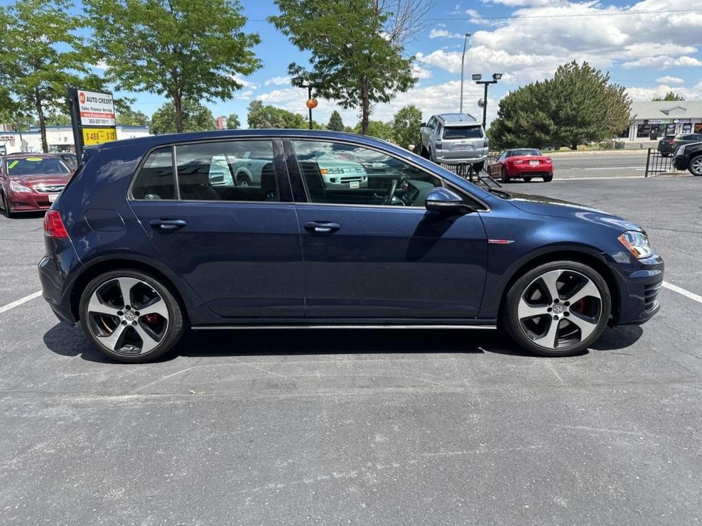 2017 Night Blue Metallic /Titan Black Volkswagen Golf GTI S (3VW5T7AU0HM) with an 2.0L TSI engine, Manual transmission, located at 10890 W. Colfax Ave., Lakewood, CO, 80215, (303) 274-7692, 39.739914, -105.120132 - 2017 Volkswagen Golf GTI, One Owner and completley stock with no modifications. Fully serviced and ready! <br><br>All Cars Have Clean Titles And Are Serviced Before Sale., Backup Camera, Heated Seats, Bluetooth/ With Bluetooth Audio, Non Smoker, No Pet Odor Or Hair, 2.0L TSI, 6-Speed Manual.<br>D1 A - Photo#3