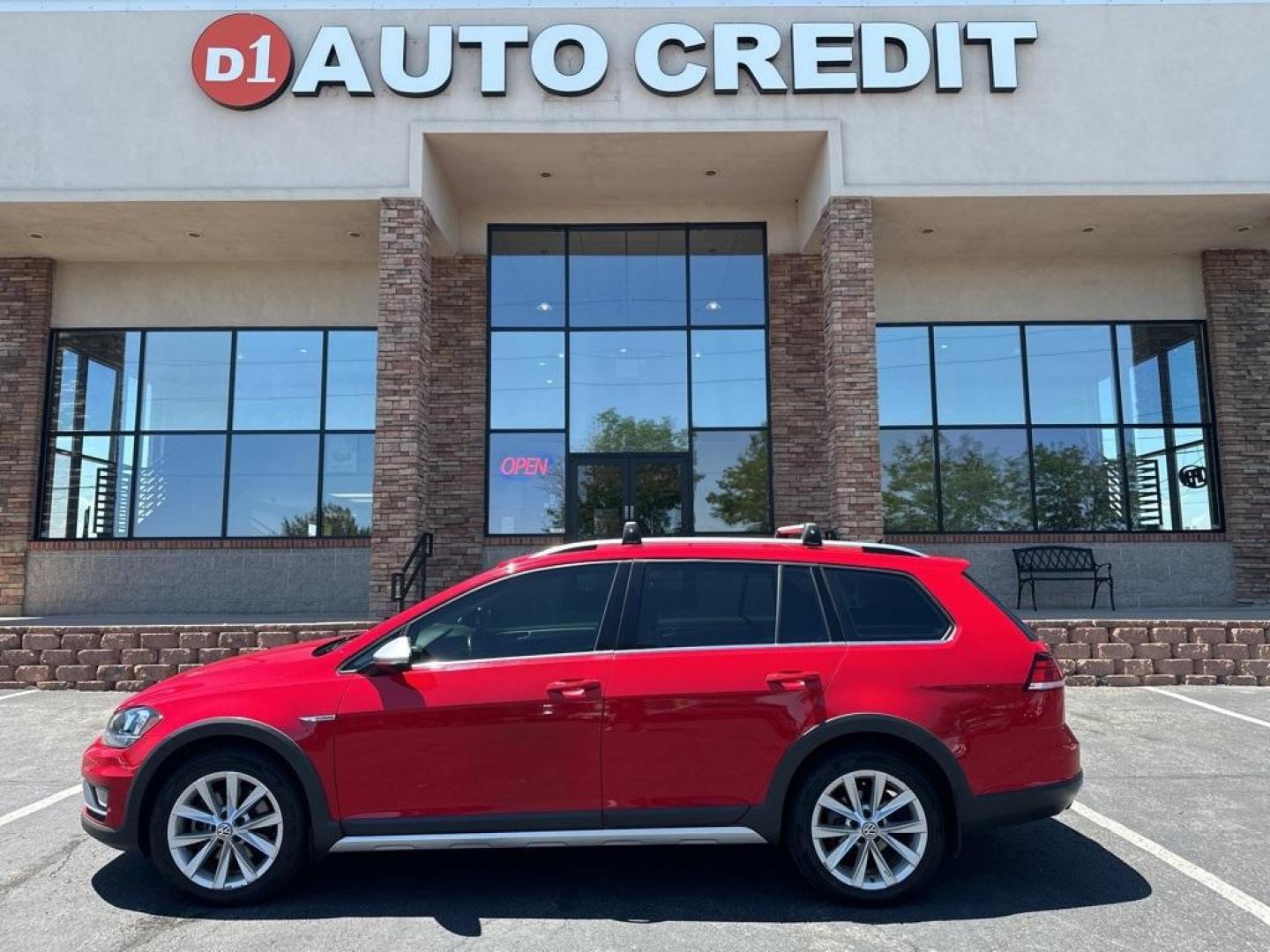 2019 Tornado Red /Black Volkswagen Golf Alltrack TSI S (3VWH17AU9KM) with an 1.8L TSI engine, Automatic transmission, located at 10890 W. Colfax Ave., Lakewood, CO, 80215, (303) 274-7692, 39.739914, -105.120132 - 2019 Volkswagen Golf Alltrack All Wheel Drive and One Owner.<br><br>All Cars Have Clean Titles And Are Serviced Before Sale., Apple/Android Car Play, New Tires, Backup Camera, Leather, Heated Seats, Non Smoker, AWD.<br><br>D1 Auto NEVER charges dealer fees! All cars have clean titles and have been i - Photo#0