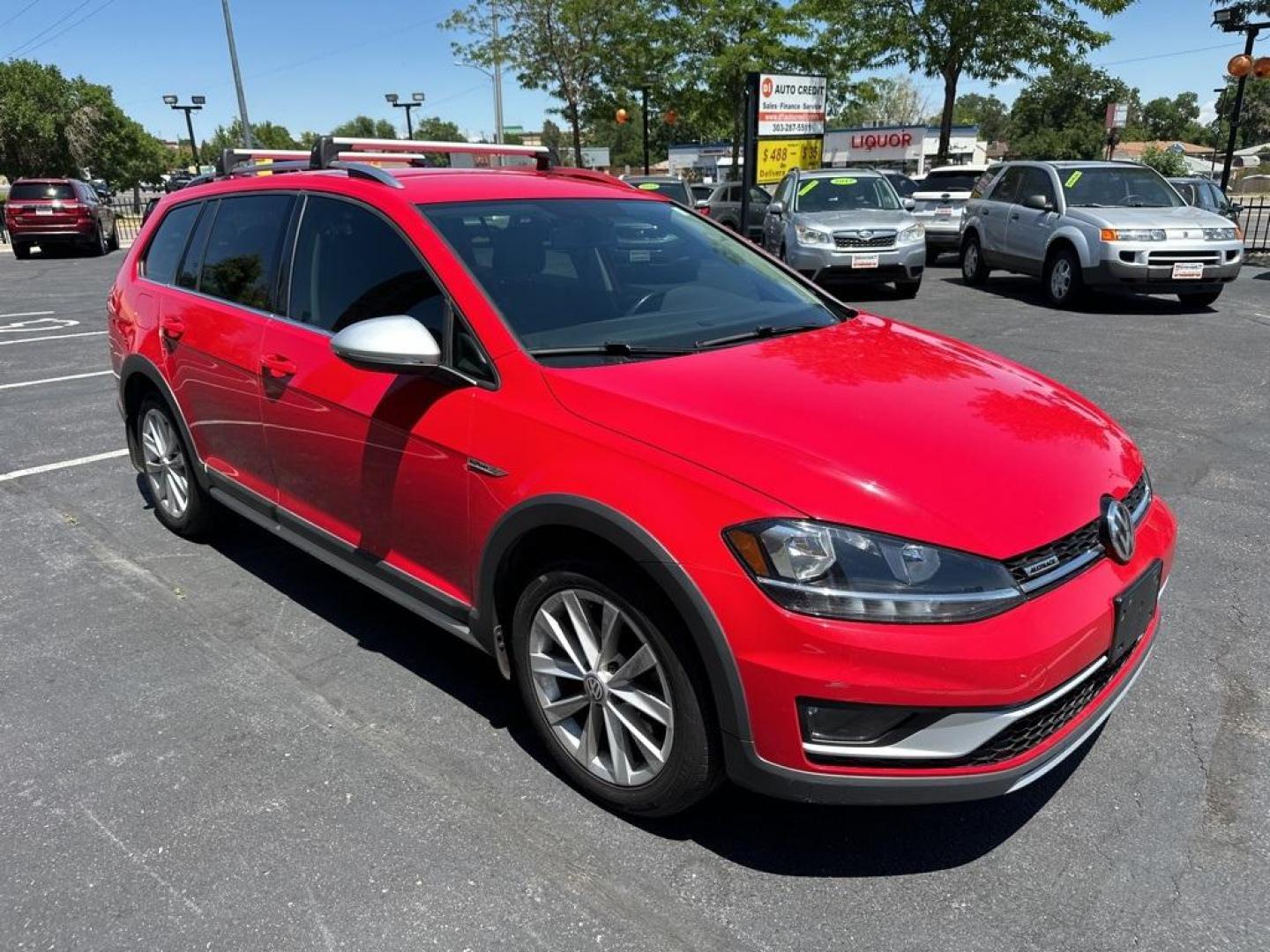 2019 Tornado Red /Black Volkswagen Golf Alltrack TSI S (3VWH17AU9KM) with an 1.8L TSI engine, Automatic transmission, located at 10890 W. Colfax Ave., Lakewood, CO, 80215, (303) 274-7692, 39.739914, -105.120132 - 2019 Volkswagen Golf Alltrack All Wheel Drive and One Owner.<br><br>All Cars Have Clean Titles And Are Serviced Before Sale., Apple/Android Car Play, New Tires, Backup Camera, Leather, Heated Seats, Non Smoker, AWD.<br><br>D1 Auto NEVER charges dealer fees! All cars have clean titles and have been i - Photo#3
