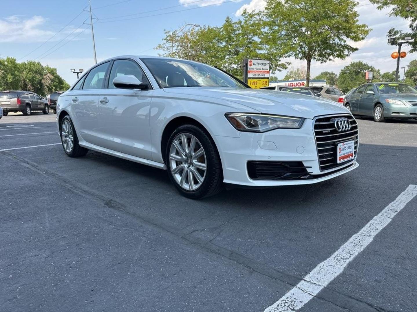 2016 Ibis White /Atlas Beige Audi A6 2.0T Premium Plus (WAUGFAFC4GN) with an 2.0L 4-Cylinder TFSI engine, Automatic transmission, located at 10890 W. Colfax Ave., Lakewood, CO, 80215, (303) 274-7692, 39.739914, -105.120132 - 2016 Audi A6 Premium Plus, Clean Title and fully serviced including new tires, brakes and more. This is a non smoker car and very clean. <br><br>All Cars Have Clean Titles And Are Serviced Before Sale., Clean Carfax, No Accident, Blind Spot Monitoring, Backup Camera, Heated Seats, Bluetooth/ With Bl - Photo#1