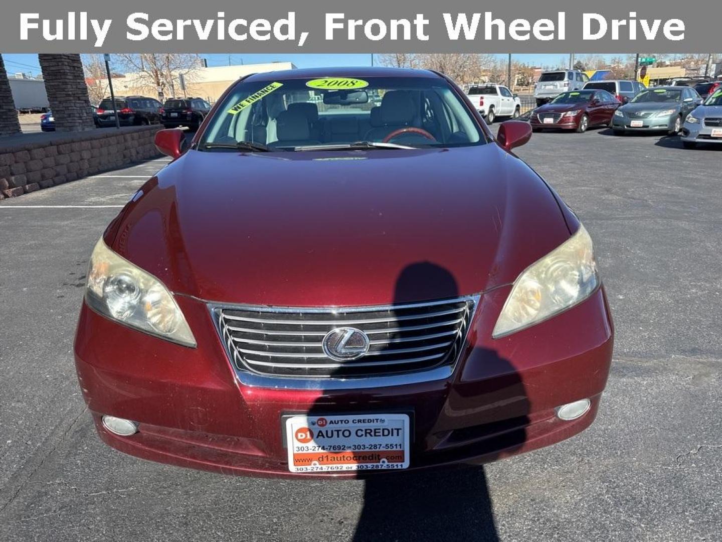 2008 Royal Ruby Metallic /Light Gray Lexus ES 350 (JTHBJ46G882) with an 3.5L V6 DOHC Dual VVT-i 24V engine, Automatic transmission, located at 10890 W. Colfax Ave., Lakewood, CO, 80215, (303) 274-7692, 39.739914, -105.120132 - 2008 Lexus ES FWD Light Gray Cloth.<br><br>D1 Auto NEVER charges dealer fees! All cars have clean titles and have been inspected for mechanical issues. We have financing for everyone. Good credit, bad credit, first time buyers.<br>Odometer is 7992 miles below market average!<br>Please call Lakewood - Photo#1
