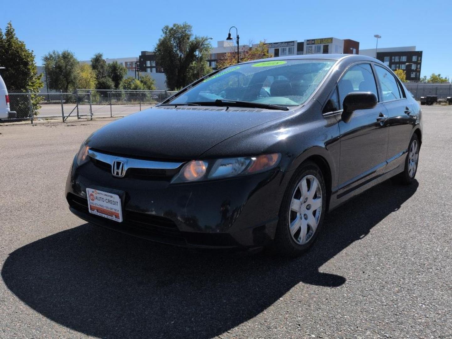 2008 BLACK Honda Civic LX (1HGFA165X8L) with an 4 Cyl, 1.8L engine, Automatic transmission, located at 10890 W. Colfax Ave., Lakewood, CO, 80215, (303) 274-7692, 39.739914, -105.120132 - Photo#0