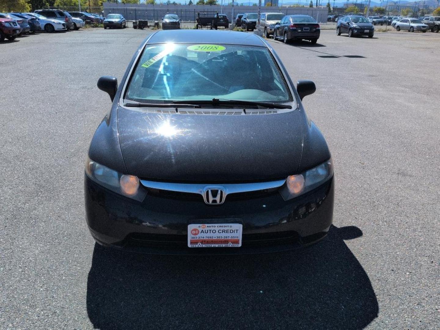 2008 BLACK Honda Civic LX (1HGFA165X8L) with an 4 Cyl, 1.8L engine, Automatic transmission, located at 10890 W. Colfax Ave., Lakewood, CO, 80215, (303) 274-7692, 39.739914, -105.120132 - Photo#1