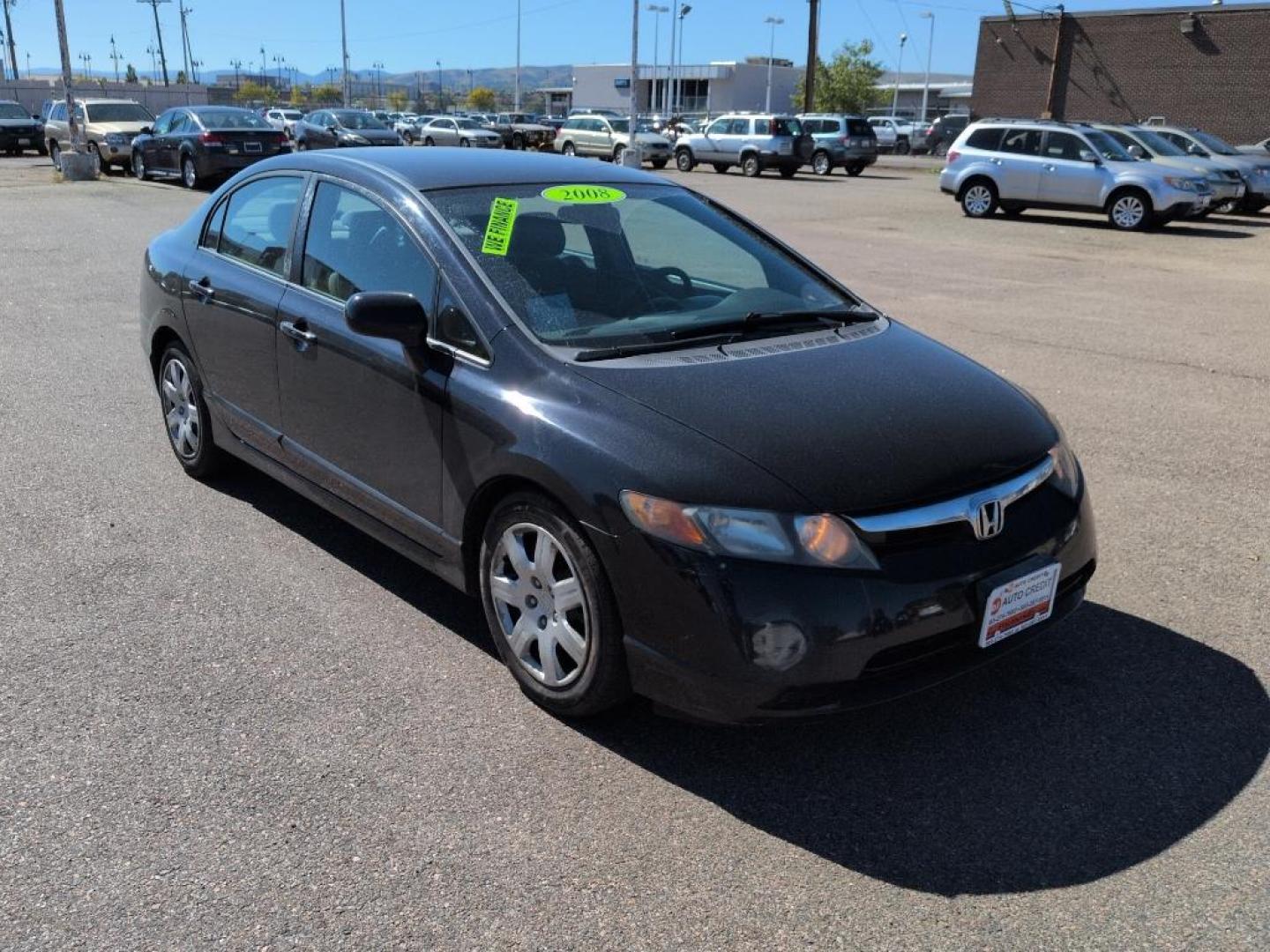 2008 BLACK Honda Civic LX (1HGFA165X8L) with an 4 Cyl, 1.8L engine, Automatic transmission, located at 10890 W. Colfax Ave., Lakewood, CO, 80215, (303) 274-7692, 39.739914, -105.120132 - Photo#2