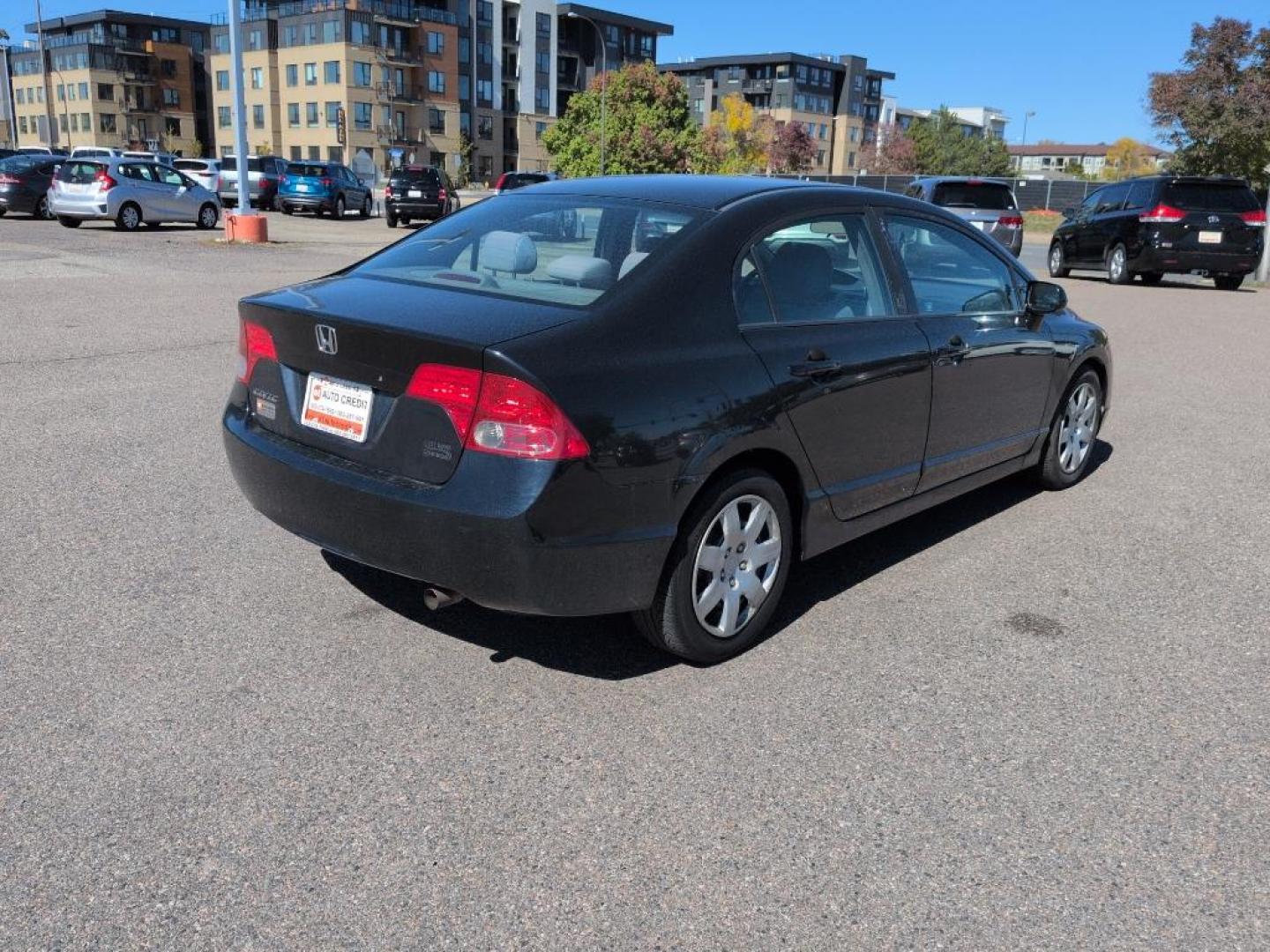 2008 BLACK Honda Civic LX (1HGFA165X8L) with an 4 Cyl, 1.8L engine, Automatic transmission, located at 10890 W. Colfax Ave., Lakewood, CO, 80215, (303) 274-7692, 39.739914, -105.120132 - Photo#4