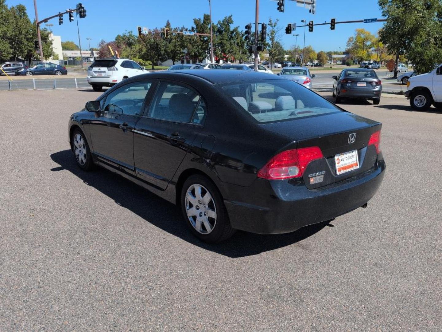 2008 BLACK Honda Civic LX (1HGFA165X8L) with an 4 Cyl, 1.8L engine, Automatic transmission, located at 10890 W. Colfax Ave., Lakewood, CO, 80215, (303) 274-7692, 39.739914, -105.120132 - Photo#6