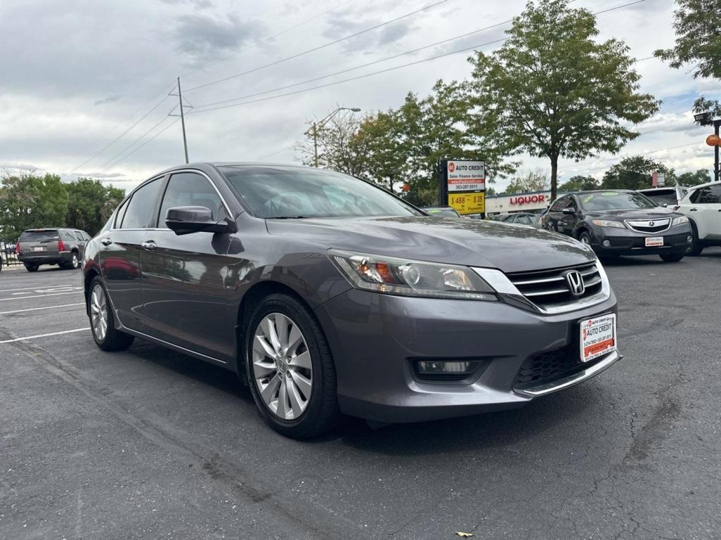 2015 Modern Steel Metallic /Gray Honda Accord EX-L (1HGCR2F80FA) with an 2.4L I4 DOHC i-VTEC 16V engine, CVT transmission, located at 10890 W. Colfax Ave., Lakewood, CO, 80215, (303) 274-7692, 39.739914, -105.120132 - 2015 Honda Accord in excellent condition inside and out. Clean title and really shows pride of ownership. Non smoker and loaded with, heated leather seats, Bluetooth with Bluetooh audio to play your music, sun roof, 2 sets of floor mats, and fully serviced. <br>All Cars Have Clean Titles And Are Ser - Photo#3