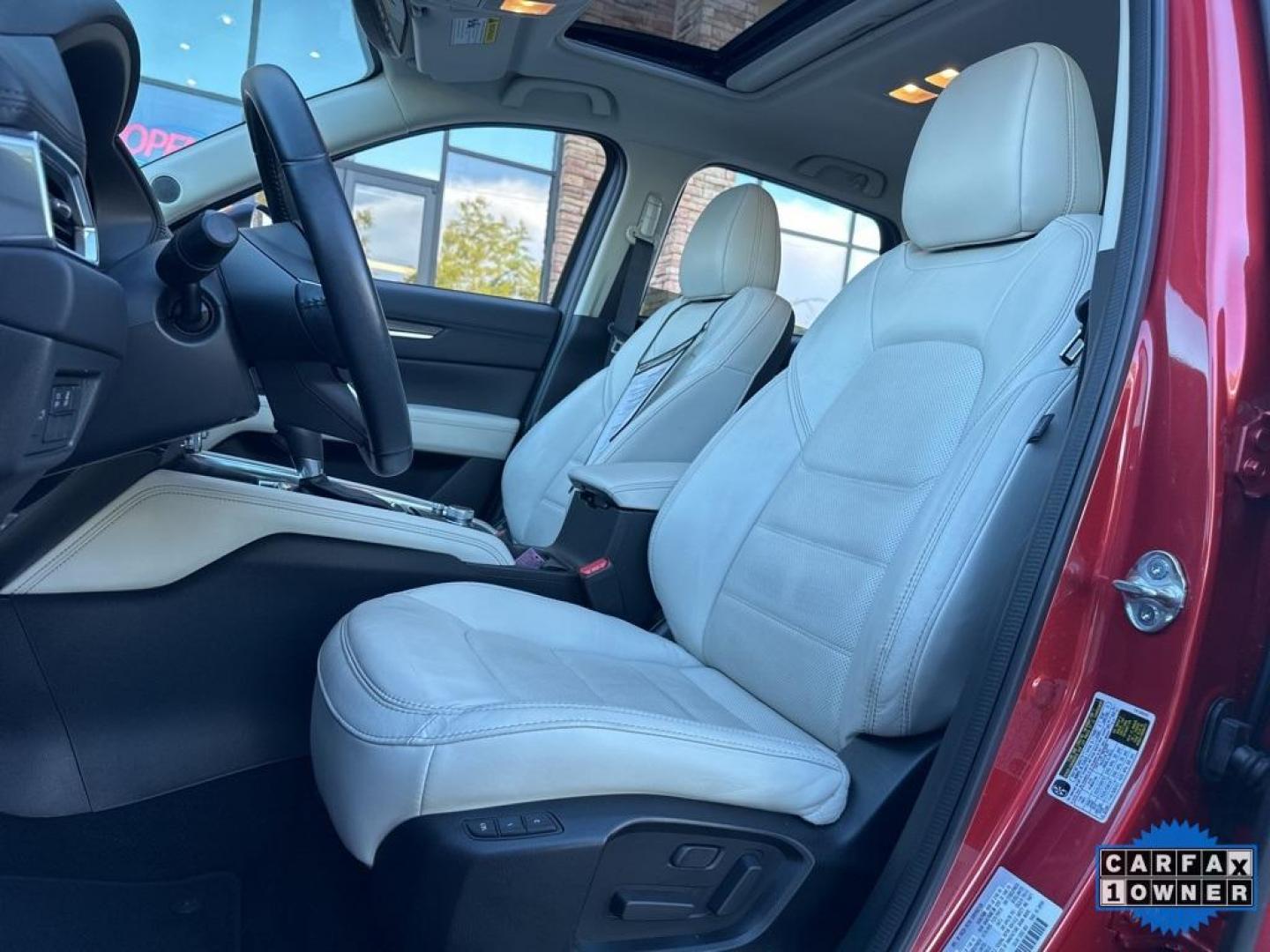2019 Soul Red Crystal Metallic /Parchment Mazda CX-5 Grand Touring Reserve (JM3KFBDYXK0) with an 2.5L 4-Cylinder engine, Automatic transmission, located at 10890 W. Colfax Ave., Lakewood, CO, 80215, (303) 274-7692, 39.739914, -105.120132 - 2019 Mazda CX-5 Grand Touring Reserve in mint condition! Loaded with heated leather seats, heated steering wheel, heads up display, Apple/Android Carplay, panoramic roof, Bose speakers and more. <br><br>All Cars Have Clean Titles And Are Serviced Before Sale.<br>Apple/Android Car Play, All Books and - Photo#17