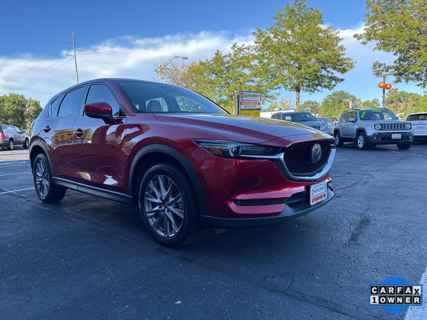 2019 Soul Red Crystal Metallic /Parchment Mazda CX-5 Grand Touring Reserve (JM3KFBDYXK0) with an 2.5L 4-Cylinder engine, Automatic transmission, located at 10890 W. Colfax Ave., Lakewood, CO, 80215, (303) 274-7692, 39.739914, -105.120132 - 2019 Mazda CX-5 Grand Touring Reserve in mint condition! Loaded with heated leather seats, heated steering wheel, heads up display, Apple/Android Carplay, panoramic roof, Bose speakers and more. <br><br>All Cars Have Clean Titles And Are Serviced Before Sale.<br>Apple/Android Car Play, All Books and - Photo#3