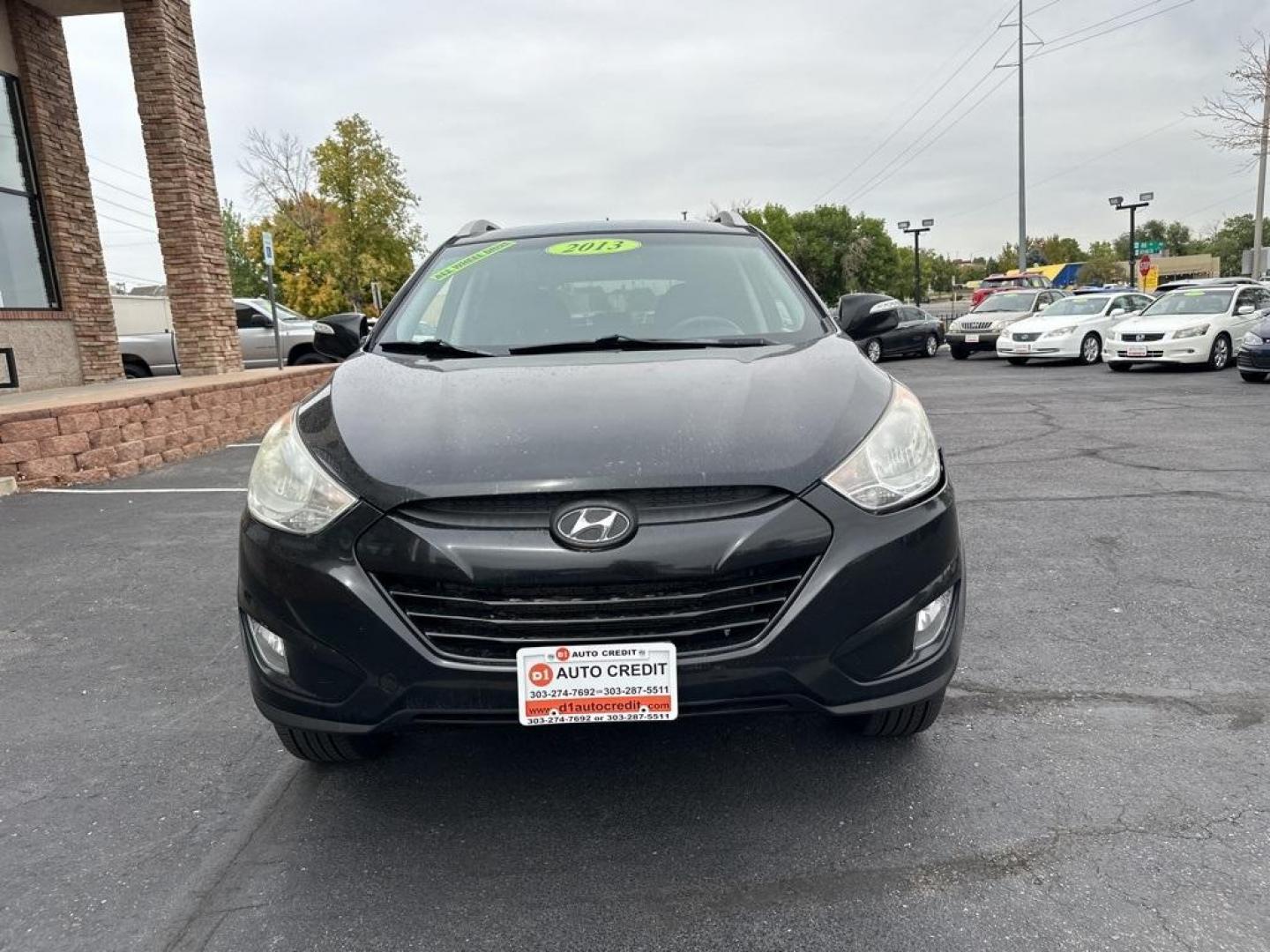 2013 Ash Black /Black Hyundai Tucson GLS (KM8JUCAC6DU) with an 2.4L I4 MPI DOHC CVVT 16V Theta 2 engine, Automatic transmission, located at 10890 W. Colfax Ave., Lakewood, CO, 80215, (303) 274-7692, 39.739914, -105.120132 - 2013 Hyundai Tucson<br><br>D1 Auto NEVER charges dealer fees! All cars have clean titles and have been inspected for mechanical issues. We have financing for everyone. Good credit, bad credit, first time buyers.<br><br>Please call Lakewood Location 303-274-7692 or Thornton 303-287-5511 to schedule a - Photo#2
