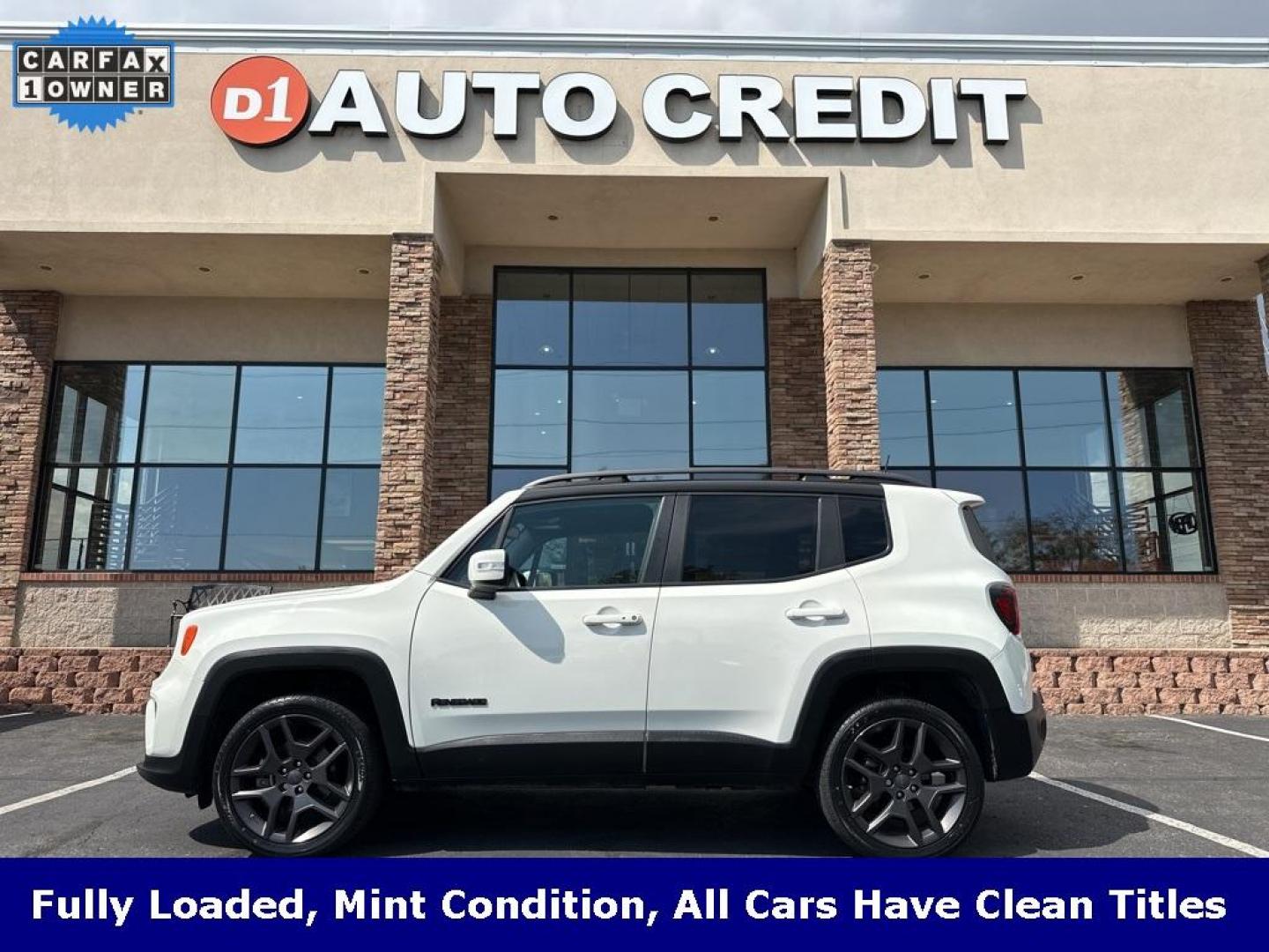 2020 Alpine White Clearcoat /Black Jeep Renegade Limited (ZACNJBB12LP) with an 1.3L I4 engine, Automatic transmission, located at 10890 W. Colfax Ave., Lakewood, CO, 80215, (303) 274-7692, 39.739914, -105.120132 - 2020 Jeep Renegade Limited and fully loaded!! Heated leather seats, panoramic sun roof, blindspot monitoring, Apple/Android Carplay, backup camera and much more. Fully serviced including new tires. Ultimate Colorado car and ready for winter. <br><br>All Cars Have Clean Titles And Are Serviced Before - Photo#0
