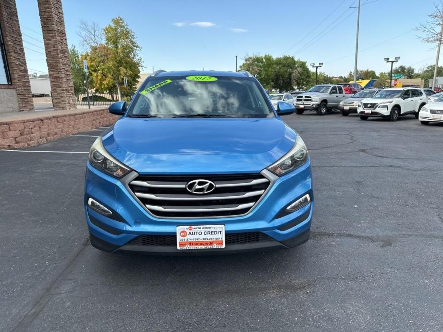 2017 Caribbean Blue /Black Hyundai Tucson SE (KM8J3CA40HU) with an 2.0L DOHC engine, Automatic transmission, located at 10890 W. Colfax Ave., Lakewood, CO, 80215, (303) 274-7692, 39.739914, -105.120132 - 2017 Hyundai Tucson All Wheel Drive with clean Colorado title and fully serviced in excellent condition inside and out. Backup Camera, Bluetooth and more.<br><br>All Cars Have Clean Titles And Are Serviced Before Sale., Backup Camera, AWD.<br>D1 Auto NEVER charges dealer fees! All cars have clean ti - Photo#2