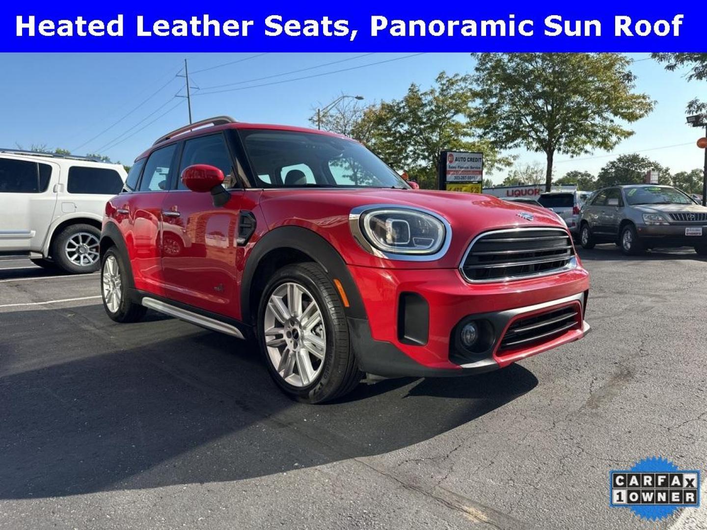 2022 RED MINI Countryman ALL4 (WMZ43BR07N3) with an 3 Cyl, 1.5L engine, Automatic transmission, located at 10890 W. Colfax Ave., Lakewood, CO, 80215, (303) 274-7692, 39.739914, -105.120132 - <b>Summary</b><br>One Owner And In Excellent Condition, Apple/ Android Carplay, Blind Spot Detection, Fully Serviced And Ready For Colorado! All Wheel Drive with Signature Package. Panoramic Sun Roof and much more! Bumper to Bumper Warranties Available.<br><br><b>Vehicle Details</b><br>Discover the - Photo#39