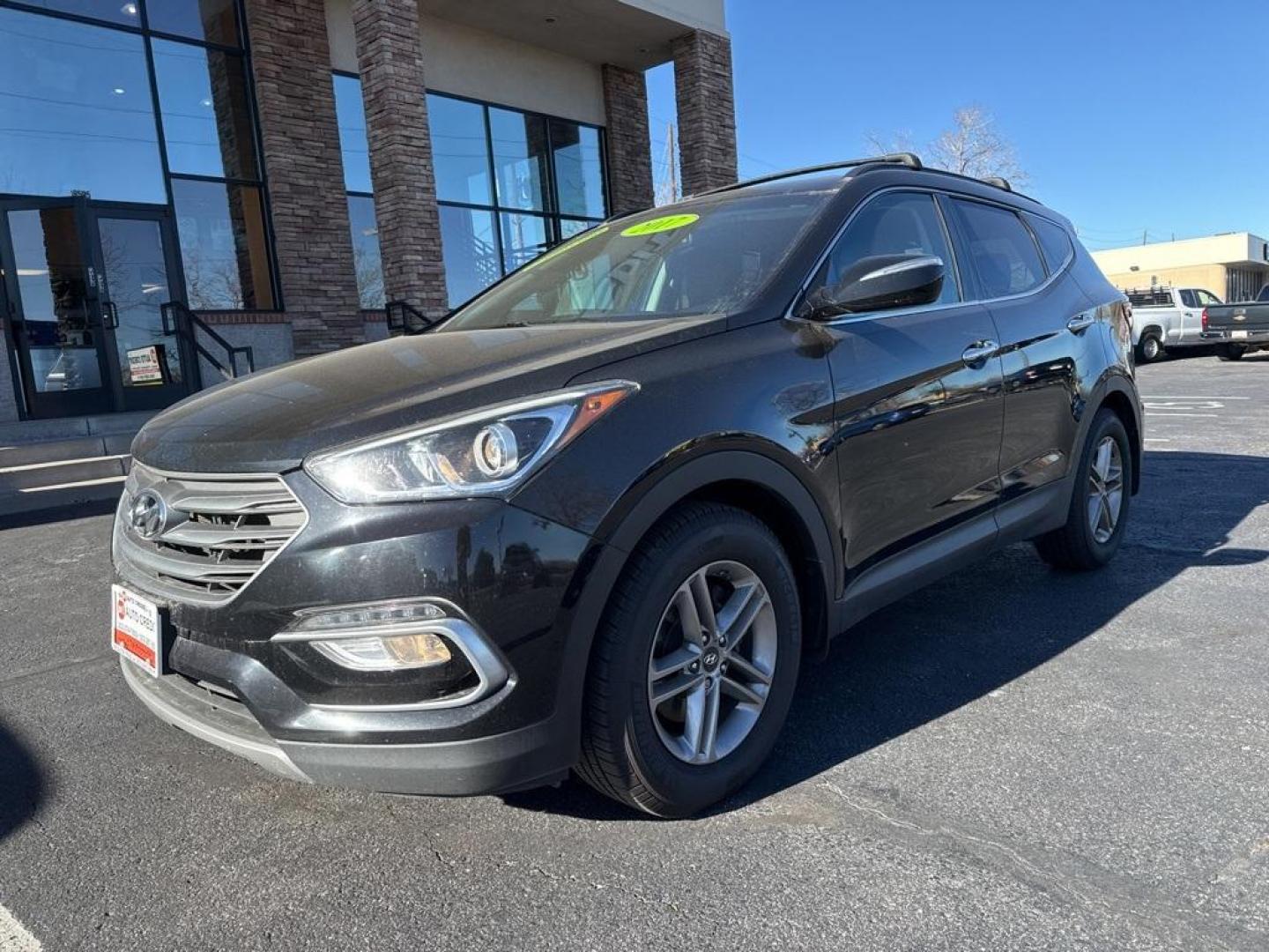 2017 Twilight Black /Gray Hyundai Santa Fe Sport 2.4 Premium Plus (5NMZUDLB7HH) with an 2.4L I4 DGI DOHC 16V engine, Automatic transmission, located at 10890 W. Colfax Ave., Lakewood, CO, 80215, (303) 274-7692, 39.739914, -105.120132 - 2017 Hyundai Santa Fe Sport AWD All Cars Have Clean Titles And Are Serviced Before Sale., Clean Carfax, No Accident, Blind Spot Monitoring, Backup Camera, Leather, Heated Seats, Bluetooth/ With Bluetooth Audio, Non Smoker, No Pet Odor Or Hair, Santa Fe Sport 2.4 Premium Plus, AWD, 2.4L Popular Equip - Photo#0