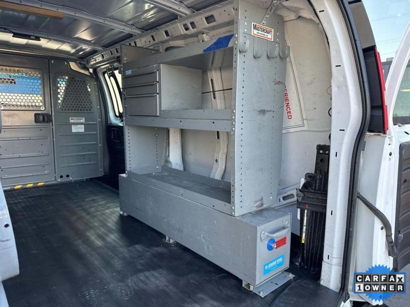2019 Summit White /Medium Pewter GMC Savana 2500 Work Van (1GTW7AFG1K1) with an Vortec 6.0L V8 SFI Flex Fuel engine, Automatic transmission, located at 10890 W. Colfax Ave., Lakewood, CO, 80215, (303) 274-7692, 39.739914, -105.120132 - 4x4 Conversion and 6.0L Engine. Loaded up with storage bins, ladder racks and ready to go to work. Fully serviced with no mechanical issues.<br>In House Financing Available.<br><br>All Cars Have Clean Titles And Are Serviced Before Sale., Backup Camera, Savana 2500 Work Van 4x4 Conversion, Vortec 6 - Photo#13