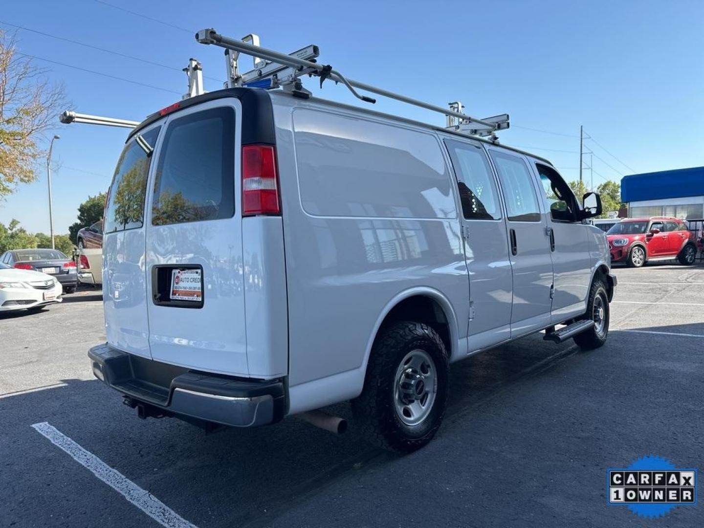 2019 Summit White /Medium Pewter GMC Savana 2500 Work Van (1GTW7AFG1K1) with an Vortec 6.0L V8 SFI Flex Fuel engine, Automatic transmission, located at 10890 W. Colfax Ave., Lakewood, CO, 80215, (303) 274-7692, 39.739914, -105.120132 - 4x4 Conversion and 6.0L Engine. Loaded up with storage bins, ladder racks and ready to go to work. Fully serviced with no mechanical issues.<br>In House Financing Available.<br><br>All Cars Have Clean Titles And Are Serviced Before Sale., Backup Camera, Savana 2500 Work Van 4x4 Conversion, Vortec 6 - Photo#5