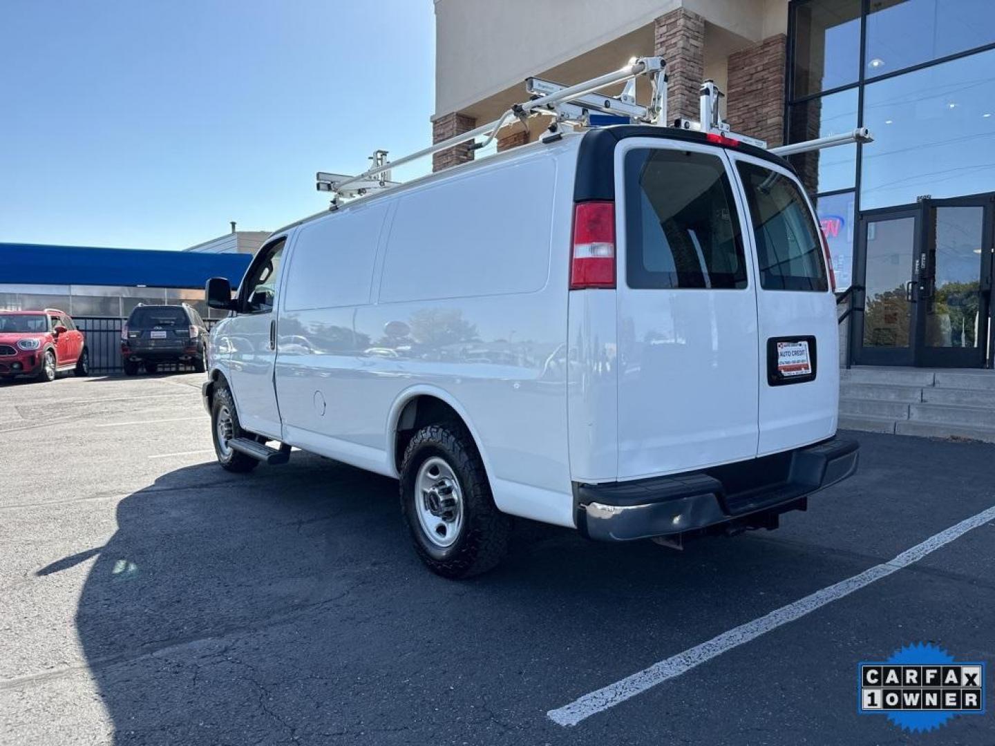 2019 Summit White /Medium Pewter GMC Savana 2500 Work Van (1GTW7AFG1K1) with an Vortec 6.0L V8 SFI Flex Fuel engine, Automatic transmission, located at 10890 W. Colfax Ave., Lakewood, CO, 80215, (303) 274-7692, 39.739914, -105.120132 - 4x4 Conversion and 6.0L Engine. Loaded up with storage bins, ladder racks and ready to go to work. Fully serviced with no mechanical issues.<br>In House Financing Available.<br><br>All Cars Have Clean Titles And Are Serviced Before Sale., Backup Camera, Savana 2500 Work Van 4x4 Conversion, Vortec 6 - Photo#7