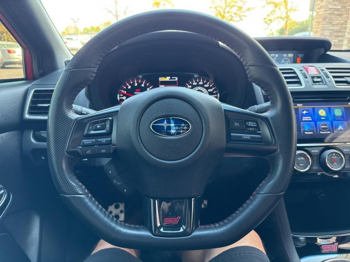 2019 Pure Red /Black/Carbon Black Subaru WRX STi (JF1VA2S64K9) with an 2.5L DOHC Intercooled High Boost Turbocharged engine, Manual transmission, located at 10890 W. Colfax Ave., Lakewood, CO, 80215, (303) 274-7692, 39.739914, -105.120132 - 2019 Subaru WRX STI with low miles and in excellent condition insdie and out!<br>All Cars Have Clean Titles And Are Serviced Before Sale.Apple/Android Car Play, Blind Spot Monitoring, Backup Camera, Leather, Heated Seats, Bluetooth/ With Bluetooth Audio, Non Smoker, No Pet Odor Or Hair, WRX STi, Clo - Photo#19
