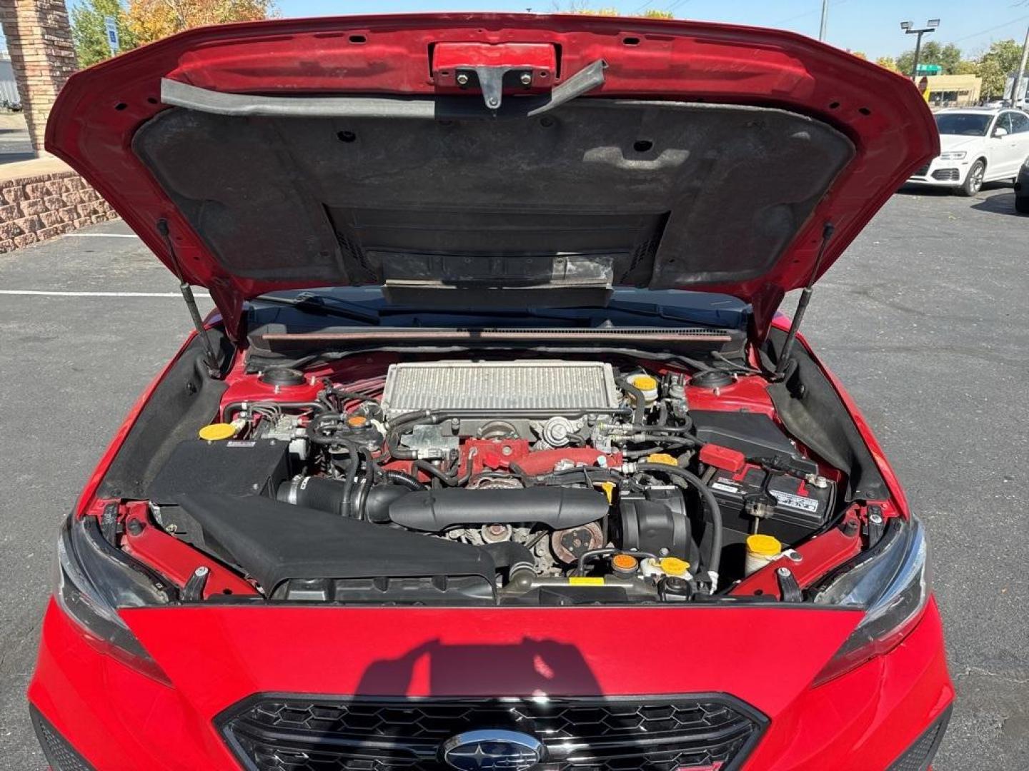 2019 Pure Red /Black/Carbon Black Subaru WRX STi (JF1VA2S64K9) with an 2.5L DOHC Intercooled High Boost Turbocharged engine, Manual transmission, located at 10890 W. Colfax Ave., Lakewood, CO, 80215, (303) 274-7692, 39.739914, -105.120132 - 2019 Subaru WRX STI with low miles and in excellent condition insdie and out!<br>All Cars Have Clean Titles And Are Serviced Before Sale.Apple/Android Car Play, Blind Spot Monitoring, Backup Camera, Leather, Heated Seats, Bluetooth/ With Bluetooth Audio, Non Smoker, No Pet Odor Or Hair, WRX STi, Clo - Photo#35