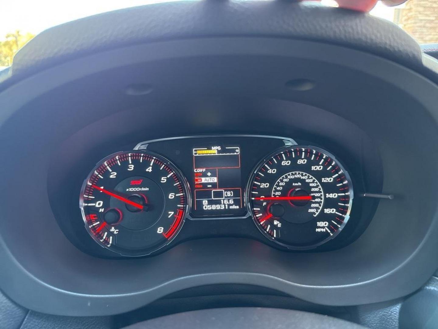 2019 Pure Red /Black/Carbon Black Subaru WRX STi (JF1VA2S64K9) with an 2.5L DOHC Intercooled High Boost Turbocharged engine, Manual transmission, located at 10890 W. Colfax Ave., Lakewood, CO, 80215, (303) 274-7692, 39.739914, -105.120132 - 2019 Subaru WRX STI with low miles and in excellent condition insdie and out!<br>All Cars Have Clean Titles And Are Serviced Before Sale.Apple/Android Car Play, Blind Spot Monitoring, Backup Camera, Leather, Heated Seats, Bluetooth/ With Bluetooth Audio, Non Smoker, No Pet Odor Or Hair, WRX STi, Clo - Photo#8