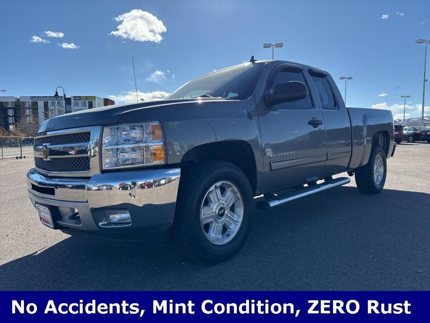 2013 Graystone Metallic /Ebony Chevrolet Silverado 1500 LT (1GCRKSE73DZ) with an Vortec 5.3L V8 SFI VVT Flex Fuel engine, Automatic transmission, located at 10890 W. Colfax Ave., Lakewood, CO, 80215, (303) 274-7692, 39.739914, -105.120132 - 2013 Chevrolet Silverado 1500 with crazy low miles!! This 2 owner truck is in mint condition inside and out with ZERO rust. You will not find a nicer low milage truck. No Accidents, Clean Title.<br><br>All Cars Have Clean Titles And Are Serviced Before Sale., Clean Carfax, No Accident, Vortec 5.3L V - Photo#0