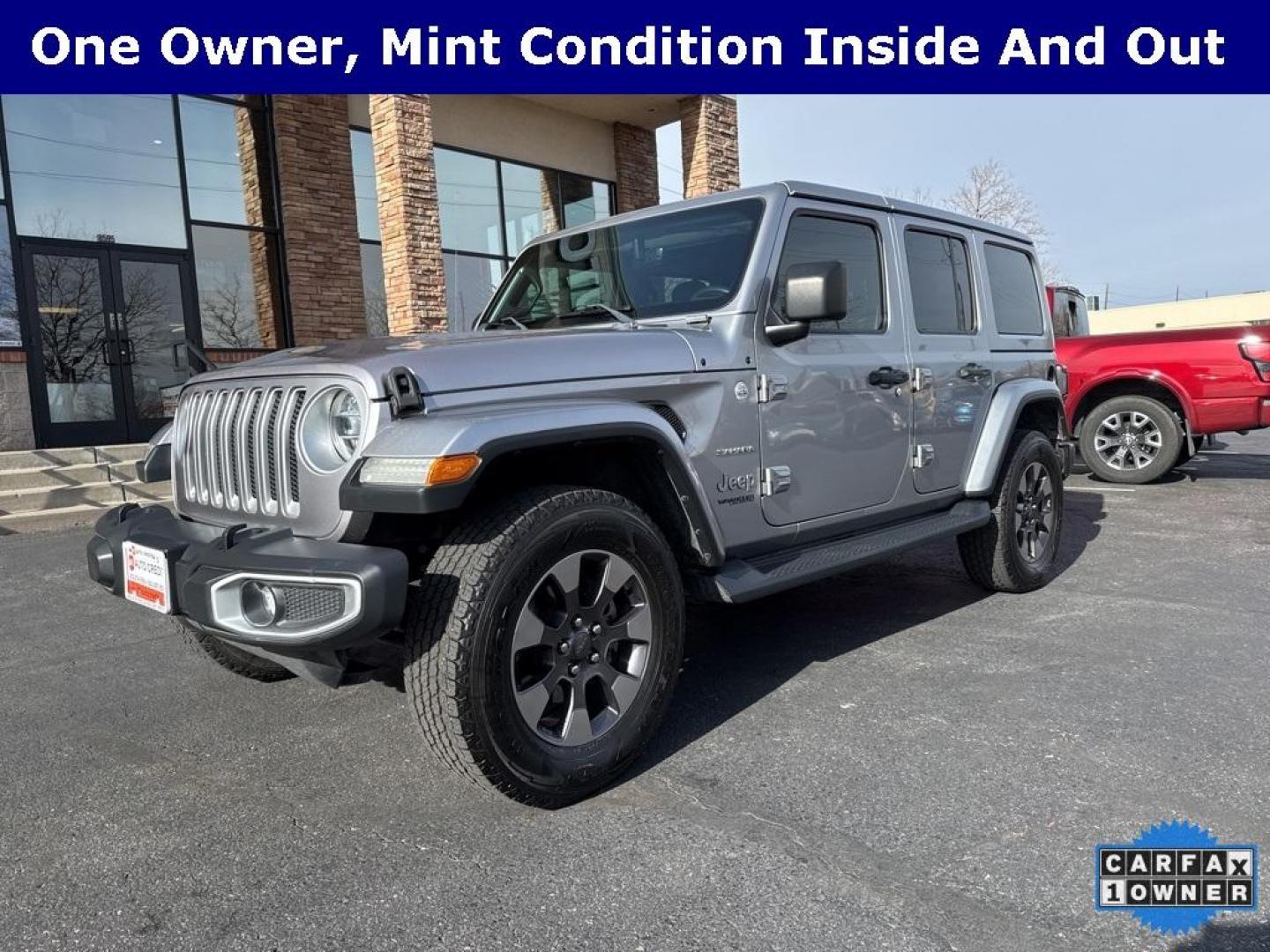 2018 SILVER Jeep Wrangler Unlimited Sahara (1C4HJXEG2JW) with an V6, 3.6L engine, Automatic transmission, located at 10890 W. Colfax Ave., Lakewood, CO, 80215, (303) 274-7692, 39.739914, -105.120132 - <b>Summary</b><br>One Owner And In Excellent Condition, Apple/ Android Carplay, Fully Serviced And Ready For Colorado! Non smoker, you will not find a cleaner Jeep Wrangler anywhere. Never off roaded and not a scratch on this one.<br><br><b>Vehicle Details</b><br>Discover the rugged elegance and off - Photo#40