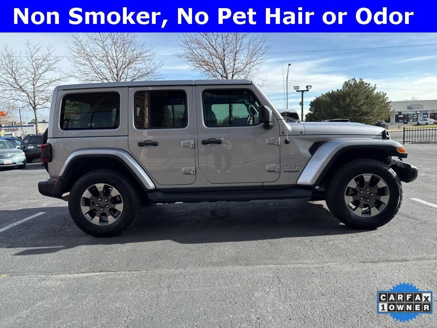 2018 SILVER Jeep Wrangler Unlimited Sahara (1C4HJXEG2JW) with an V6, 3.6L engine, Automatic transmission, located at 10890 W. Colfax Ave., Lakewood, CO, 80215, (303) 274-7692, 39.739914, -105.120132 - <b>Summary</b><br>One Owner And In Excellent Condition, Apple/ Android Carplay, Fully Serviced And Ready For Colorado! Non smoker, you will not find a cleaner Jeep Wrangler anywhere. Never off roaded and not a scratch on this one.<br><br><b>Vehicle Details</b><br>Discover the rugged elegance and off - Photo#43