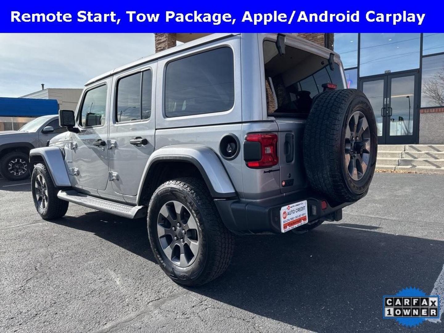 2018 SILVER Jeep Wrangler Unlimited Sahara (1C4HJXEG2JW) with an V6, 3.6L engine, Automatic transmission, located at 10890 W. Colfax Ave., Lakewood, CO, 80215, (303) 274-7692, 39.739914, -105.120132 - <b>Summary</b><br>One Owner And In Excellent Condition, Apple/ Android Carplay, Fully Serviced And Ready For Colorado! Non smoker, you will not find a cleaner Jeep Wrangler anywhere. Never off roaded and not a scratch on this one.<br><br><b>Vehicle Details</b><br>Discover the rugged elegance and off - Photo#46