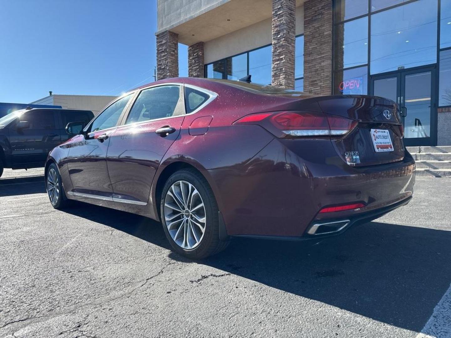 2015 RED Hyundai Genesis Base (KMHGN4JEXFU) with an V6, 3.8L engine, Automatic transmission, located at 10890 W. Colfax Ave., Lakewood, CO, 80215, (303) 274-7692, 39.739914, -105.120132 - Discover the blend of luxury and performance with this 2015 Hyundai Genesis Base, a distinguished choice for discerning drivers. This exceptional vehicle is powered by a robust V6, 3.8L engine, delivering a smooth and responsive driving experience with its Rear-Wheel Drive (RWD) configuration. The H - Photo#41