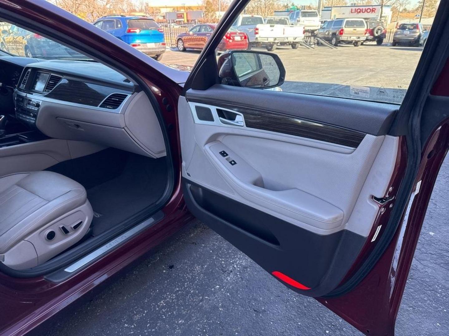 2015 RED Hyundai Genesis Base (KMHGN4JEXFU) with an V6, 3.8L engine, Automatic transmission, located at 10890 W. Colfax Ave., Lakewood, CO, 80215, (303) 274-7692, 39.739914, -105.120132 - Discover the blend of luxury and performance with this 2015 Hyundai Genesis Base, a distinguished choice for discerning drivers. This exceptional vehicle is powered by a robust V6, 3.8L engine, delivering a smooth and responsive driving experience with its Rear-Wheel Drive (RWD) configuration. The H - Photo#63