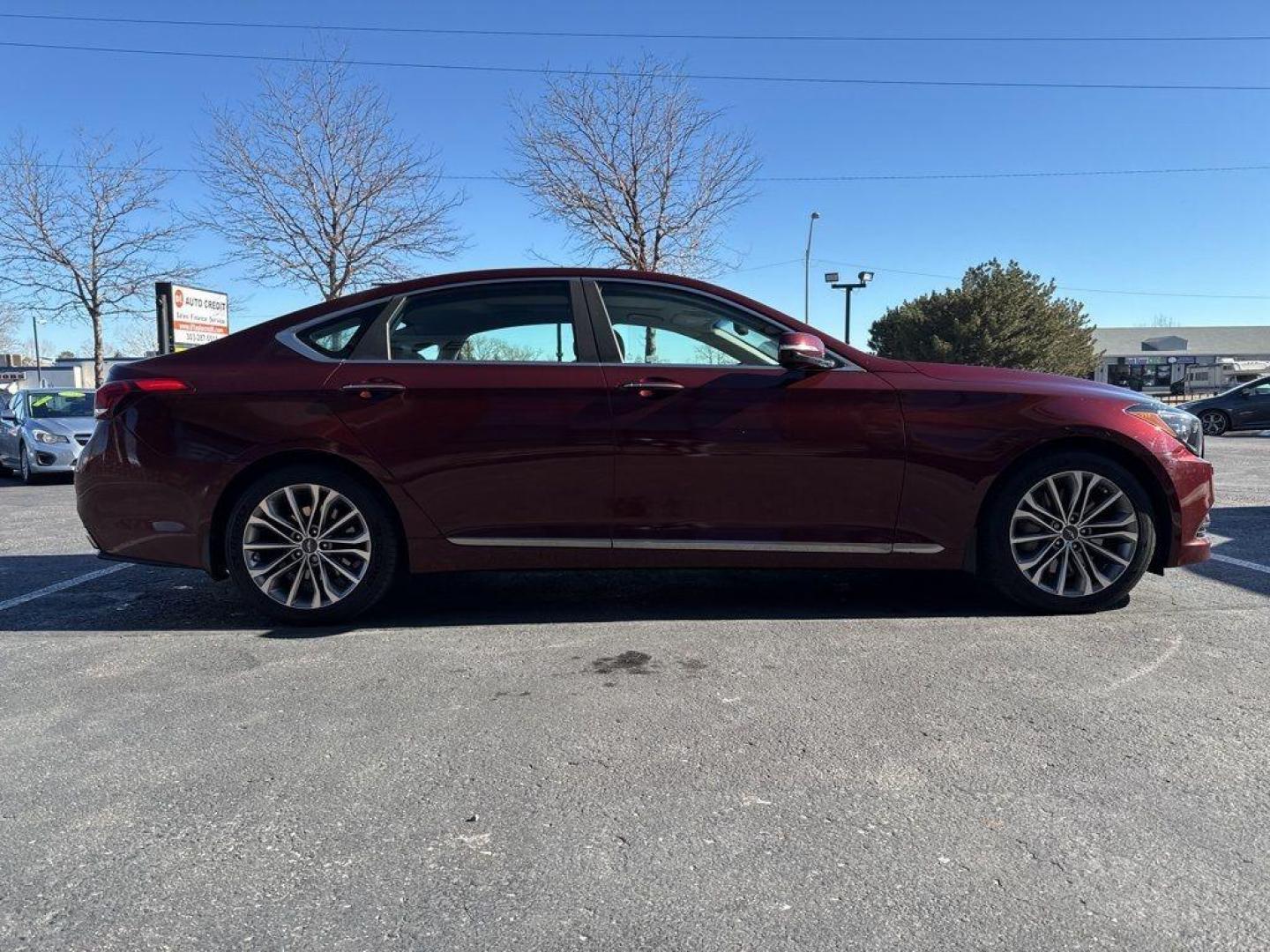 2015 RED Hyundai Genesis Base (KMHGN4JEXFU) with an V6, 3.8L engine, Automatic transmission, located at 10890 W. Colfax Ave., Lakewood, CO, 80215, (303) 274-7692, 39.739914, -105.120132 - Discover the blend of luxury and performance with this 2015 Hyundai Genesis Base, a distinguished choice for discerning drivers. This exceptional vehicle is powered by a robust V6, 3.8L engine, delivering a smooth and responsive driving experience with its Rear-Wheel Drive (RWD) configuration. The H - Photo#3