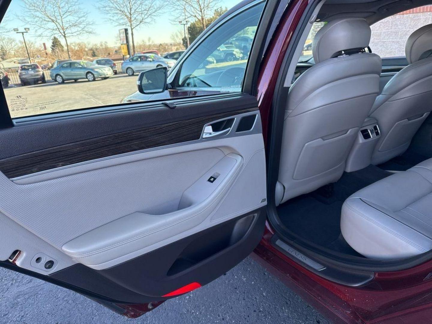 2015 RED Hyundai Genesis Base (KMHGN4JEXFU) with an V6, 3.8L engine, Automatic transmission, located at 10890 W. Colfax Ave., Lakewood, CO, 80215, (303) 274-7692, 39.739914, -105.120132 - Discover the blend of luxury and performance with this 2015 Hyundai Genesis Base, a distinguished choice for discerning drivers. This exceptional vehicle is powered by a robust V6, 3.8L engine, delivering a smooth and responsive driving experience with its Rear-Wheel Drive (RWD) configuration. The H - Photo#30