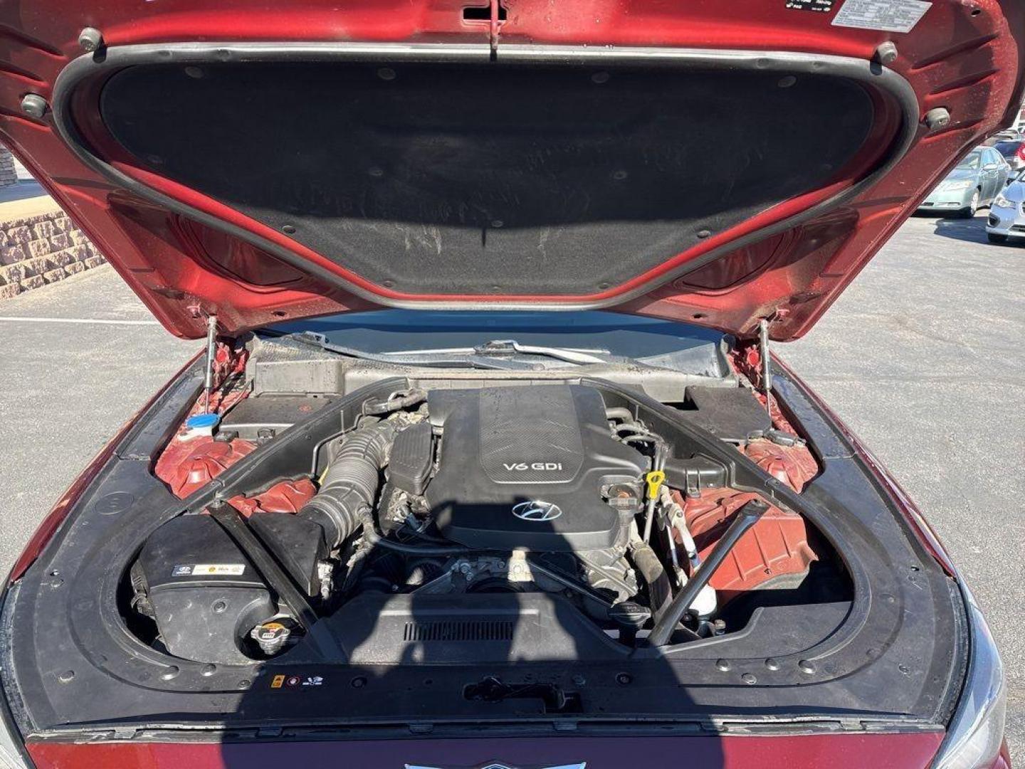 2015 RED Hyundai Genesis Base (KMHGN4JEXFU) with an V6, 3.8L engine, Automatic transmission, located at 10890 W. Colfax Ave., Lakewood, CO, 80215, (303) 274-7692, 39.739914, -105.120132 - Discover the blend of luxury and performance with this 2015 Hyundai Genesis Base, a distinguished choice for discerning drivers. This exceptional vehicle is powered by a robust V6, 3.8L engine, delivering a smooth and responsive driving experience with its Rear-Wheel Drive (RWD) configuration. The H - Photo#34
