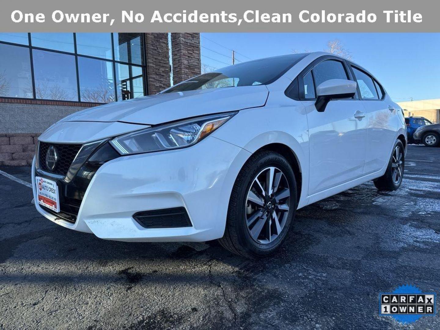 2022 WHITE /ACTUAL Nissan Versa SV (3N1CN8EV9NL) with an 4 Cyl, 1.6L engine, Automatic transmission, located at 10890 W. Colfax Ave., Lakewood, CO, 80215, (303) 274-7692, 39.739914, -105.120132 - Photo#0