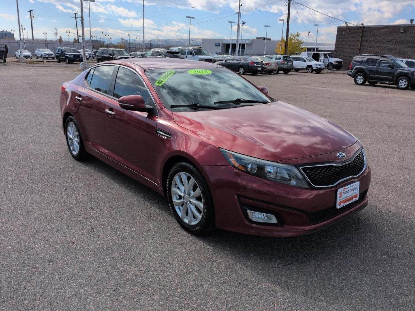 2015 RED Kia Optima EX (5XXGN4A71FG) with an 4 Cyl, 2.4L engine, Automatic transmission, located at 10890 W. Colfax Ave., Lakewood, CO, 80215, (303) 274-7692, 39.739914, -105.120132 - Photo#2