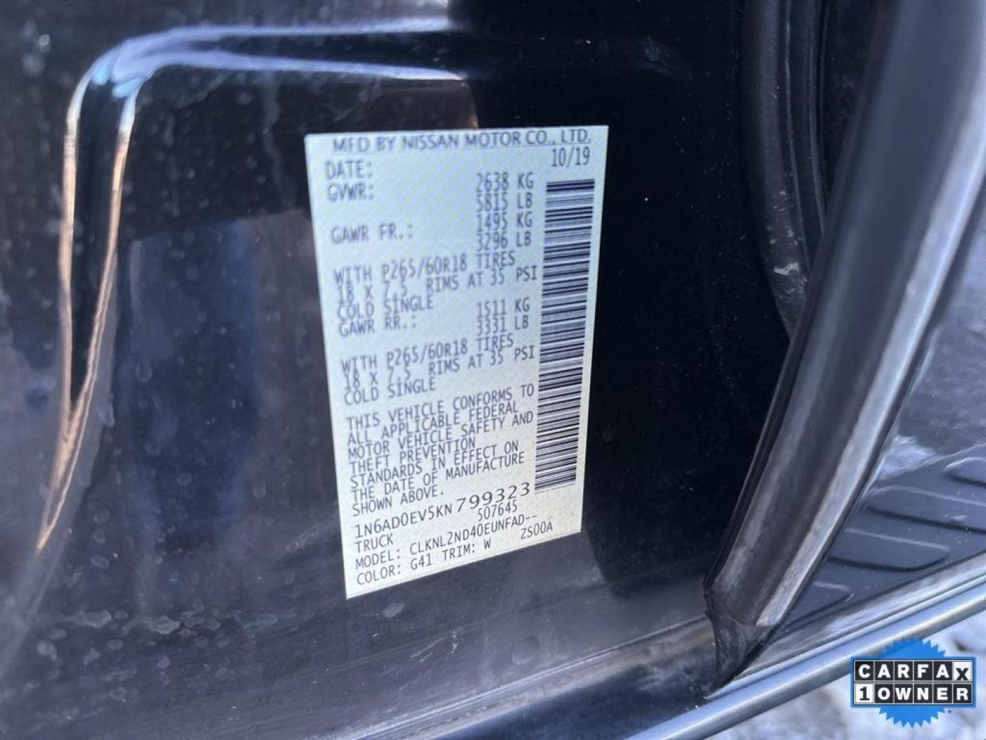 2019 Magnetic Black Pearl /Steel Nissan Frontier SV (1N6AD0EV5KN) with an 4.0L V6 DOHC engine, Automatic transmission, located at 10890 W. Colfax Ave., Lakewood, CO, 80215, (303) 274-7692, 39.739914, -105.120132 - 2019 Nissan Frontier CARFAX One-Owner. 4WD Midnight Edition All Cars Have Clean Titles And Are Serviced Before Sale., CarfaxOne Owner, No Accidents, Apple/Android Car Play, Backup Camera, Heated Seats, Bluetooth/ With Bluetooth Audio, Frontier SV Midnight Edition, 4WD, Bed Liner, Bed Liner/Trailer H - Photo#34