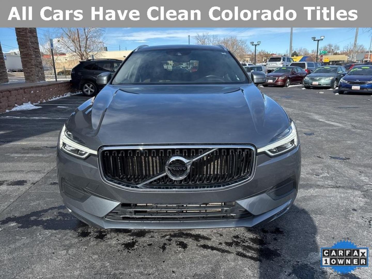 2021 Bright Silver Metallic /Maroon Brown Volvo XC60 T6 Momentum (YV4A22RK5M1) with an I4 Supercharged engine, Automatic transmission, located at 10890 W. Colfax Ave., Lakewood, CO, 80215, (303) 274-7692, 39.739914, -105.120132 - 2021 Volvo XC60 CARFAX One-Owner with regular service on Carfax. T6 engine producing 316 horsepower and equiped with Climate and Premium package. Loaded with hetaed front and rear seats, heated steering wheel, blind spot montoring, collision avoidance and mitigation. Apple/Android Carplay, Panoramic - Photo#1