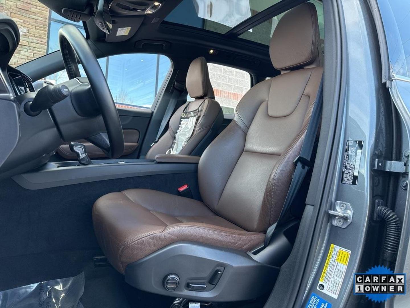 2021 Bright Silver Metallic /Maroon Brown Volvo XC60 T6 Momentum (YV4A22RK5M1) with an I4 Supercharged engine, Automatic transmission, located at 10890 W. Colfax Ave., Lakewood, CO, 80215, (303) 274-7692, 39.739914, -105.120132 - 2021 Volvo XC60 CARFAX One-Owner with regular service on Carfax. T6 engine producing 316 horsepower and equiped with Climate and Premium package. Loaded with hetaed front and rear seats, heated steering wheel, blind spot montoring, collision avoidance and mitigation. Apple/Android Carplay, Panoramic - Photo#13