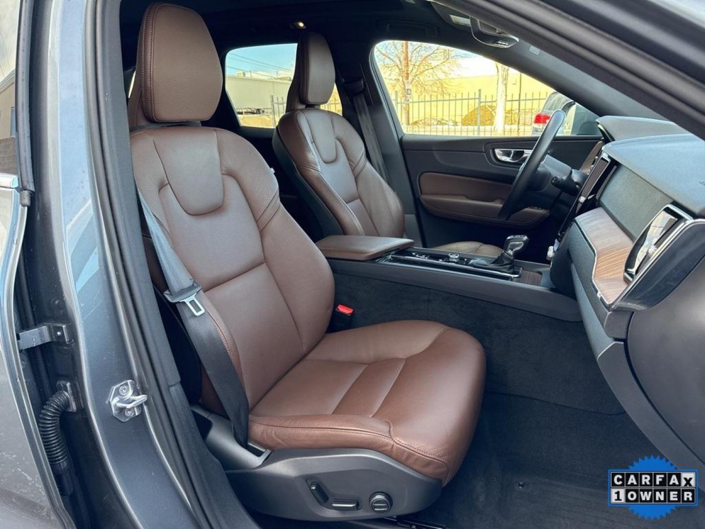 2021 Bright Silver Metallic /Maroon Brown Volvo XC60 T6 Momentum (YV4A22RK5M1) with an I4 Supercharged engine, Automatic transmission, located at 10890 W. Colfax Ave., Lakewood, CO, 80215, (303) 274-7692, 39.739914, -105.120132 - 2021 Volvo XC60 CARFAX One-Owner with regular service on Carfax. T6 engine producing 316 horsepower and equiped with Climate and Premium package. Loaded with hetaed front and rear seats, heated steering wheel, blind spot montoring, collision avoidance and mitigation. Apple/Android Carplay, Panoramic - Photo#14