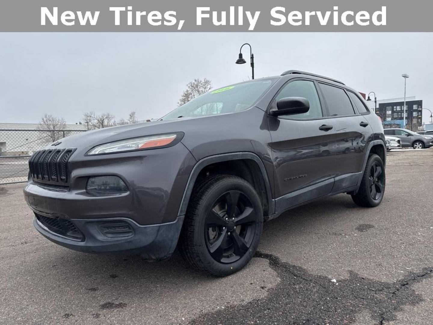2016 Granite Crystal Metallic Clearcoat /Black Jeep Cherokee Altitude (1C4PJLAB1GW) with an 2.4L I4 MultiAir engine, Automatic transmission, located at 10890 W. Colfax Ave., Lakewood, CO, 80215, (303) 274-7692, 39.739914, -105.120132 - 2016 Jeep Cherokee FWD<br><br>D1 Auto NEVER charges dealer fees! All cars have clean titles and have been inspected for mechanical issues. We have financing for everyone. Good credit, bad credit, first time buyers.<br>Odometer is 19516 miles below market average!<br>Please call Lakewood Location 303 - Photo#0