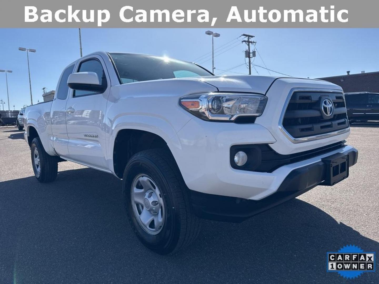 2016 Super White /Cement Gray Toyota Tacoma SR5 (5TFSZ5ANXGX) with an V6 engine, Automatic transmission, located at 10890 W. Colfax Ave., Lakewood, CO, 80215, (303) 274-7692, 39.739914, -105.120132 - 2016 Toyota Tacoma CARFAX One-Owner. 4WD All Cars Have Clean Titles And Are Serviced Before Sale., CarfaxOne Owner, Backup Camera, Non Smoker, No Pet Odor Or Hair, Tacoma SR5, V6, 4WD.<br><br>D1 Auto NEVER charges dealer fees! All cars have clean titles and have been inspected for mechanical issues. - Photo#2